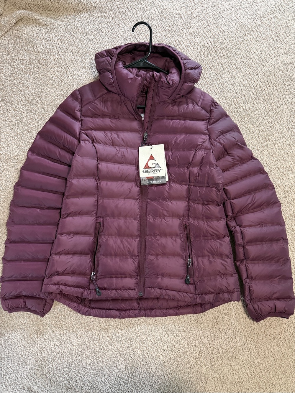 Gerry Weber Quilted Hooded Puffer Jacket - Plum